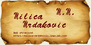 Milica Mrdaković vizit kartica